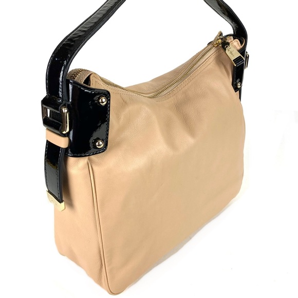 Cole Haan Leather Bag Satchel Tan Black - Picture 3 of 9